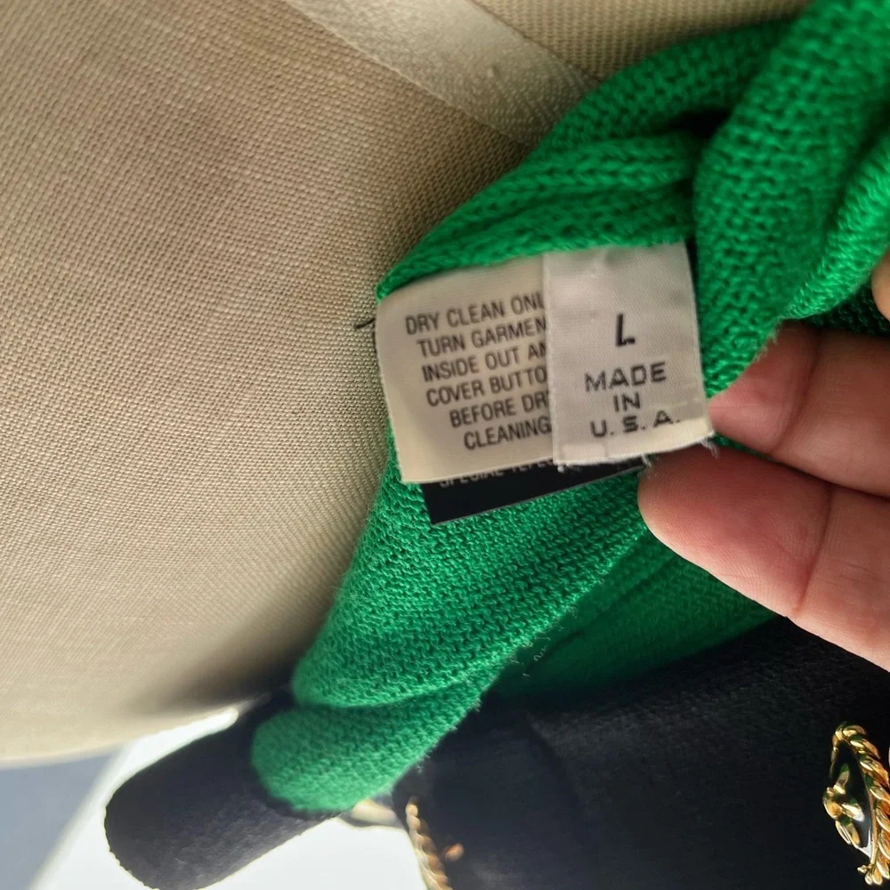 That retro St. John sweater you've been dying for! Multi-color, gold trim - Picture 10 of 13